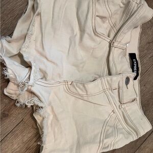 Express High Rise Cream Shorts